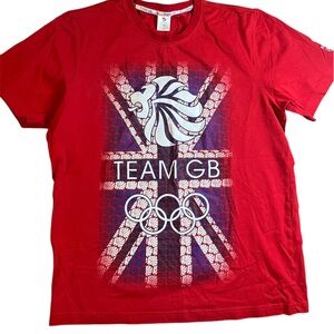 Team Great Britain 2012 Olympics Games Red Tee Shirt Men's Size Large Like New